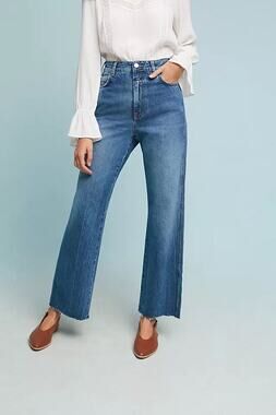CLOSED Kathy Jeans 26 High Rise Wide Leg Cropped Denim Anthro